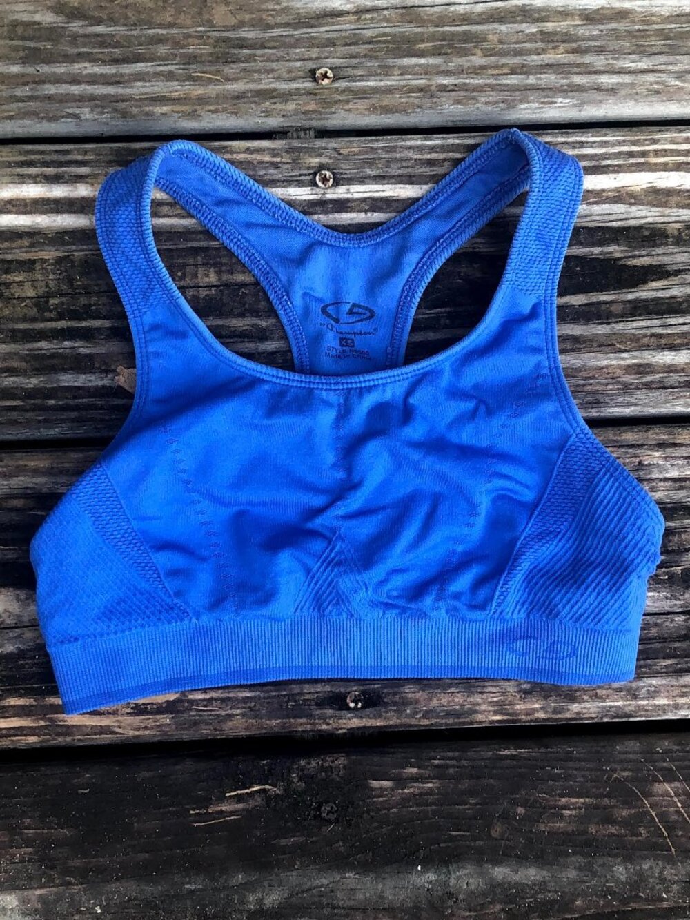 Champion Blue Seamless Racerback Sports Bra - XS